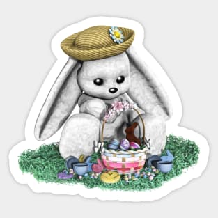 Easter Bunny and Basket Sticker